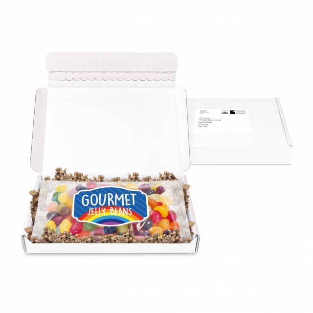 Gift Boxes – Mini White Postal Box – Flow Bag – Jelly Bean Factory®