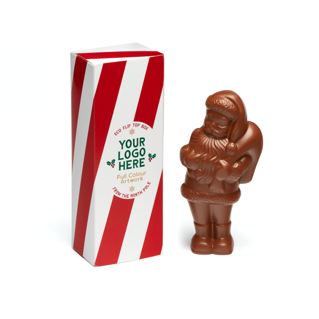 Winter Collection – Eco Flip Top Box – Milk Chocolate² – Chocolate Santa – 41% Cocoa