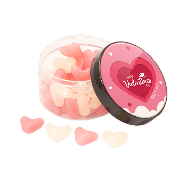 Screw Top Jar – White and Pink Jelly Hearts